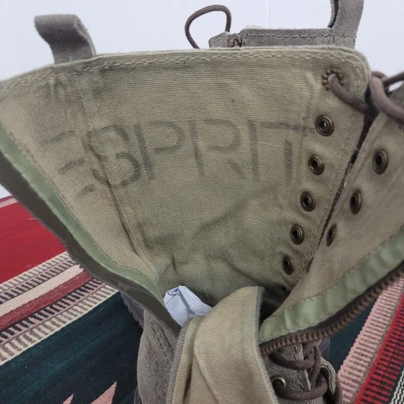 Vintage 1990s Esprit Military Combat Lace Up Boots Sz 7 Green Chunky Trooper‎ - Picture 7 of 11